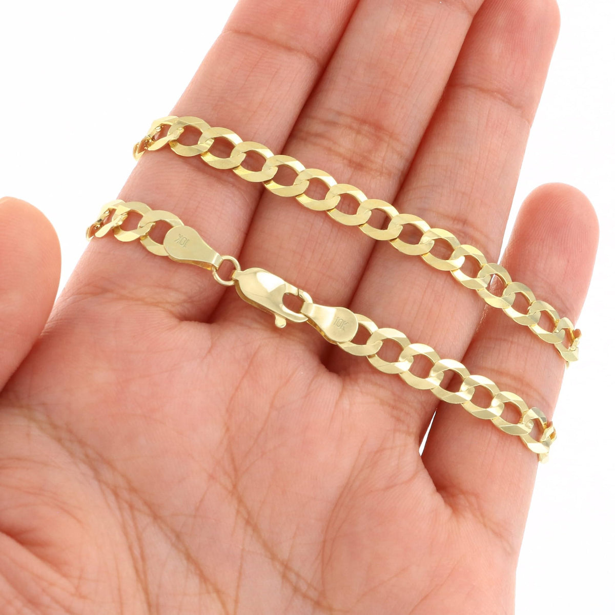 10k Yellow Gold Cuban Curb Link Chain Necklace V14249