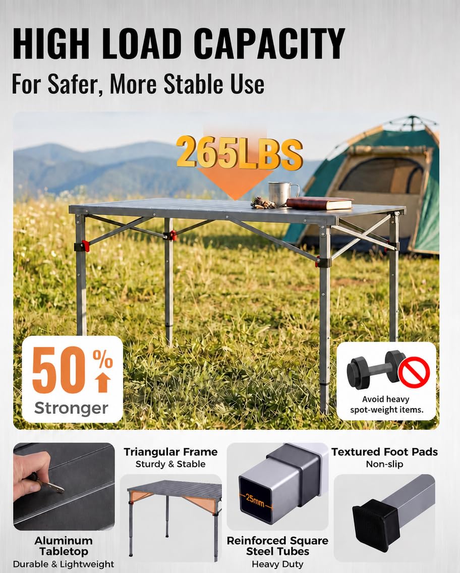 Adjustable Aluminum Camping Table E73548