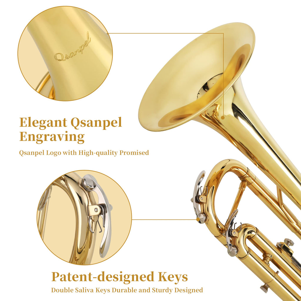 Gold Trumpet with Case, 7C Mouthpiece and Cleaning Kit L577