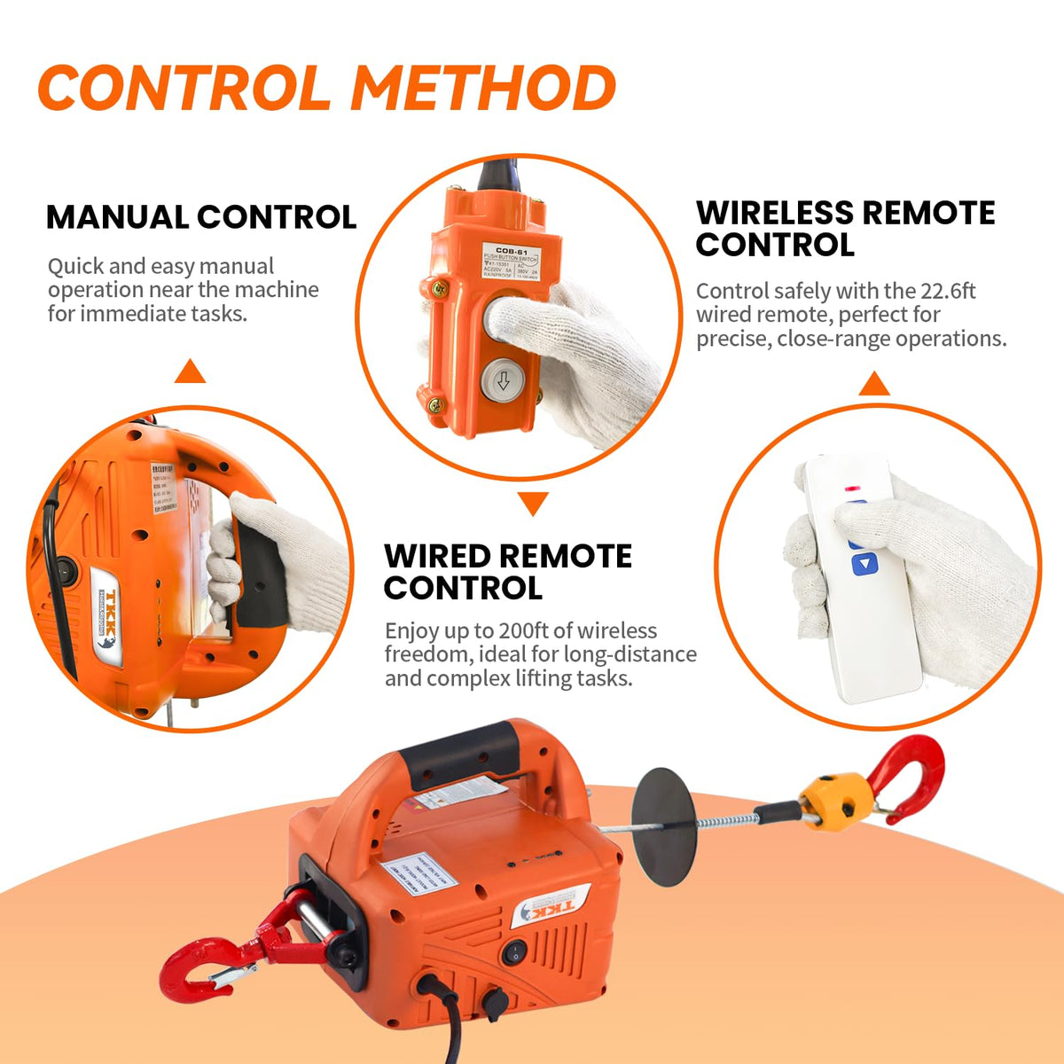 1500W 1100 lb Capacity Electric Hoist W7729