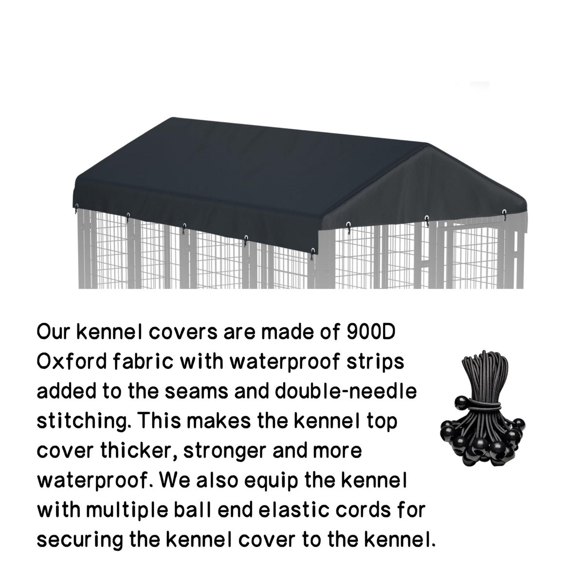 8x4 ft Black Dog Kennel Cover I437257