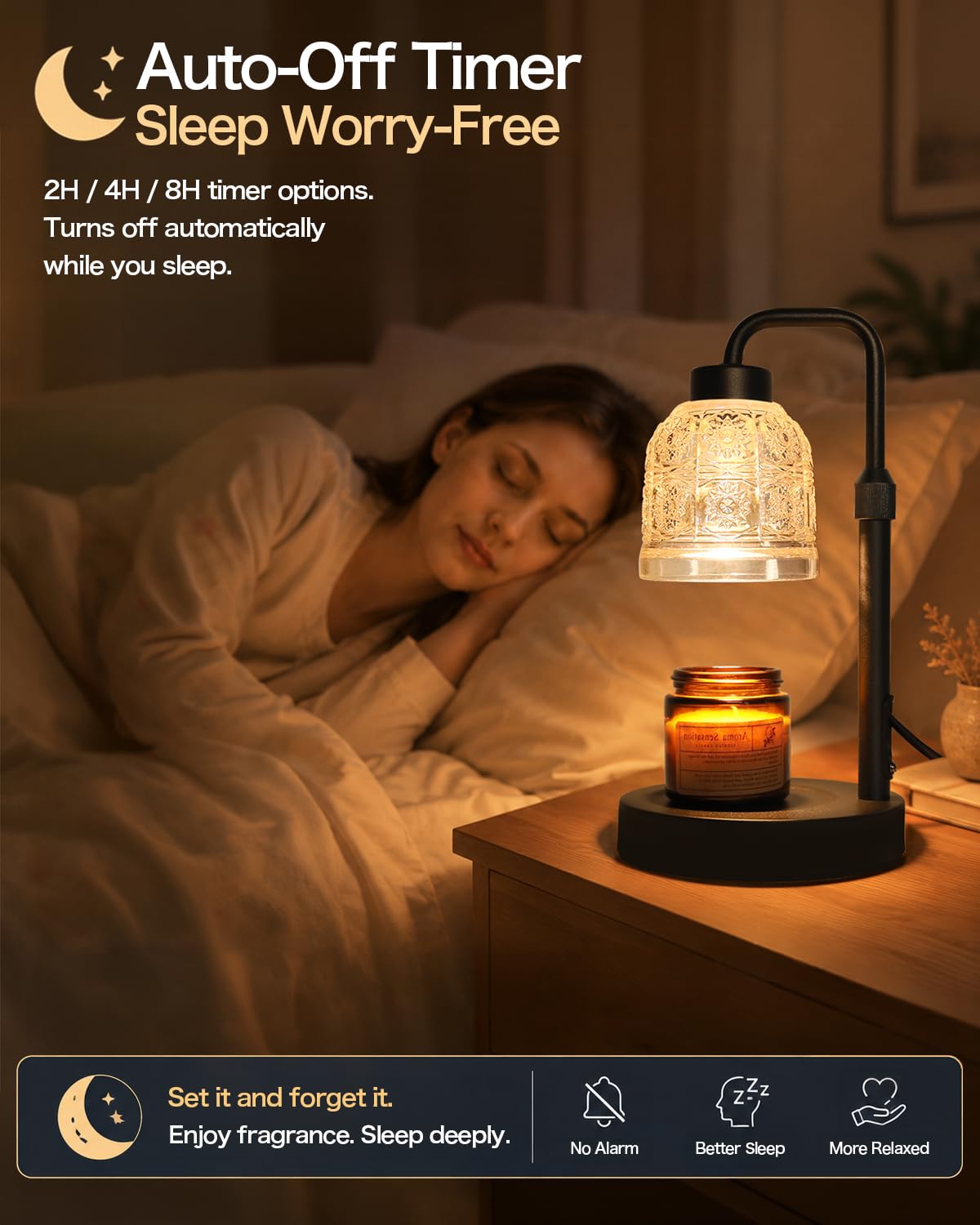 Candle Warmer Lamp with Timer, Gold H459636