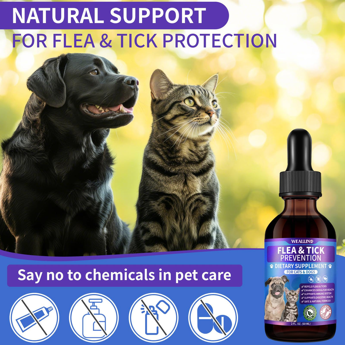Flea and Tick Prevention Support with Multivitamin 60ml H852743