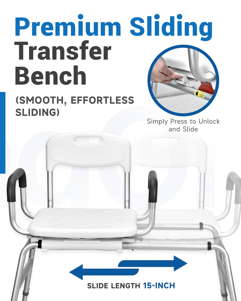 Sliding Shower Chair with 360⁰ Swivel Seat B581072