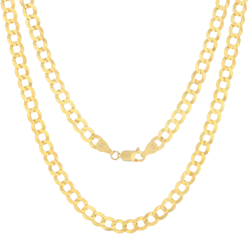 10k Yellow Gold Cuban Curb Link Chain Necklace V14249