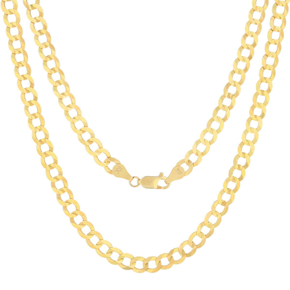 10k Yellow Gold Cuban Curb Link Chain Necklace V14249