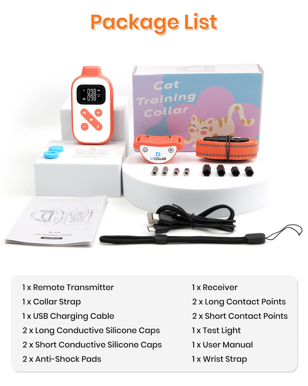 Lightweight Waterproof Cat Training Collar with Remote Z276427