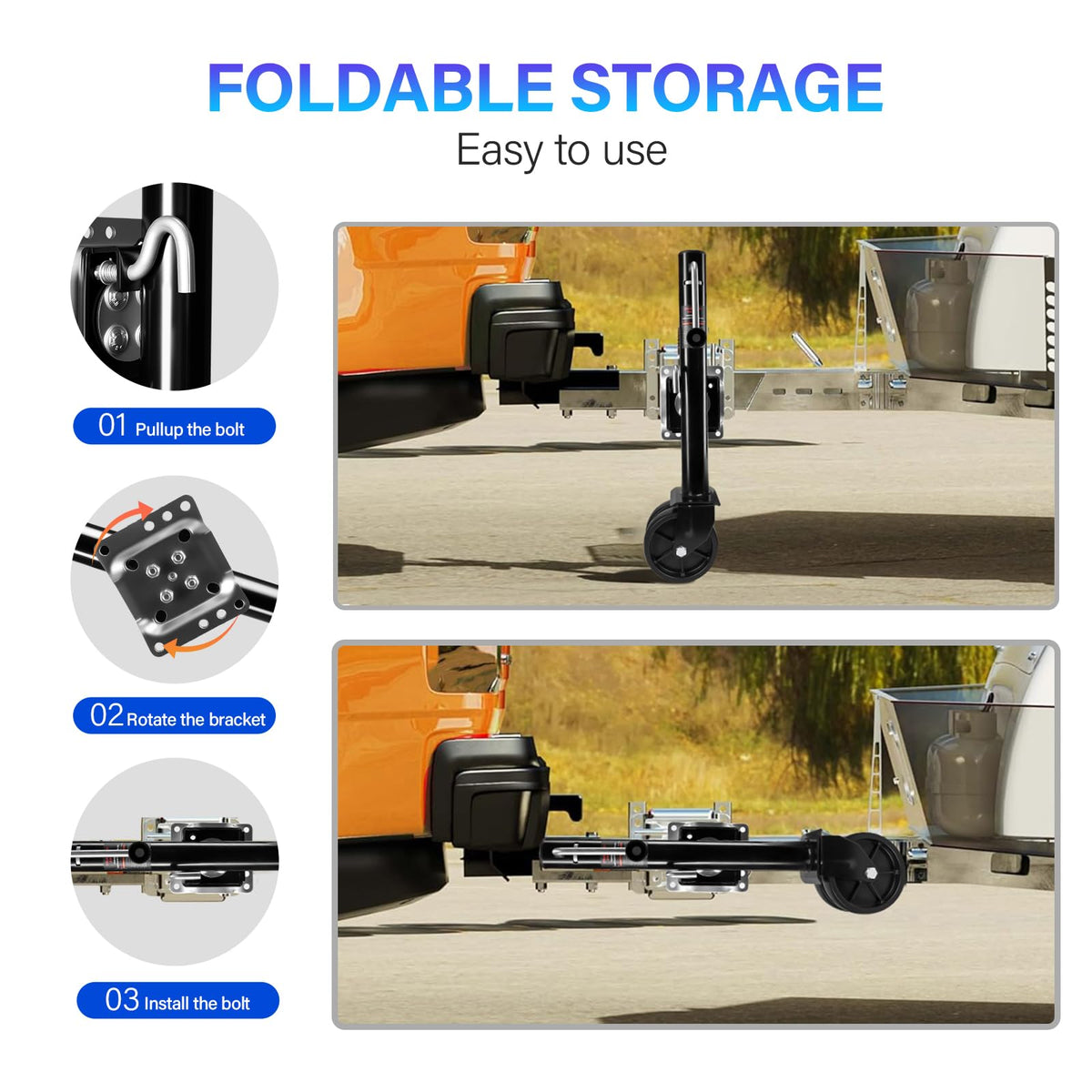 2000 lbs Dual Wheel Trailer Jack R9711