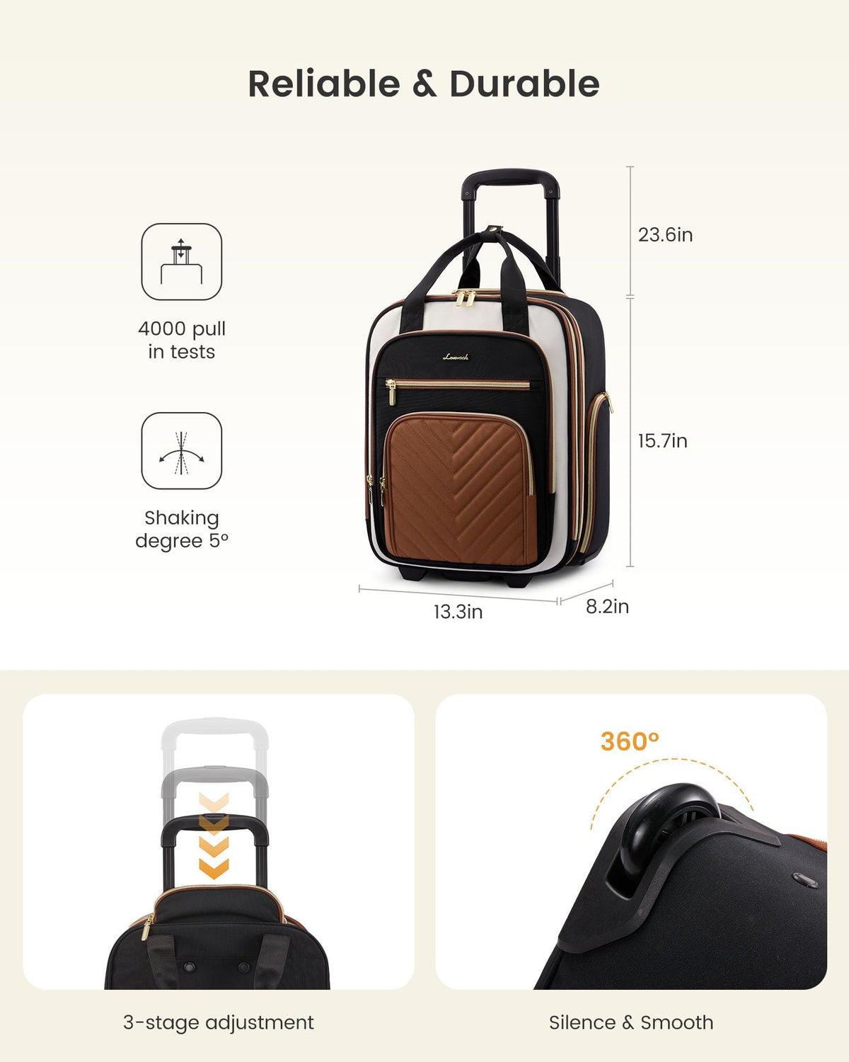 Underseat Carry On Luggage with Wheels V91001
