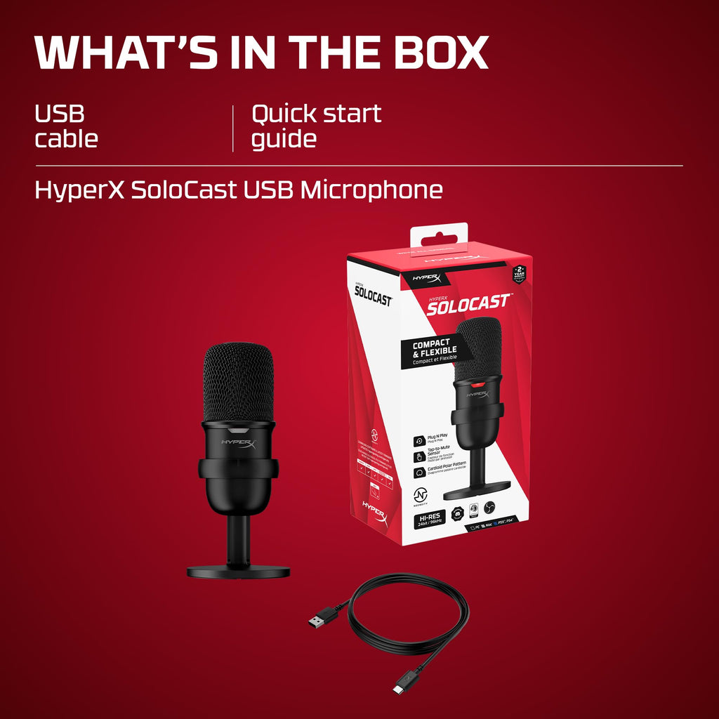 USB Condenser Gaming Microphone, Cardioid, Black C529193