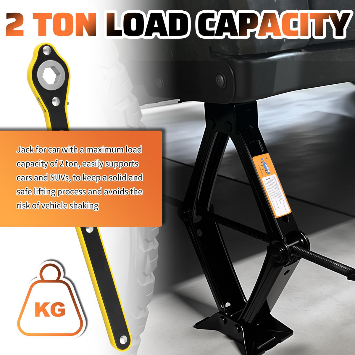 2 Ton Heavy Duty Scissor Jack Set W852