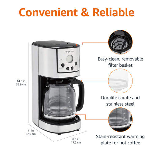 12 Cup Stainless Steel Programmable Coffeemaker S814453