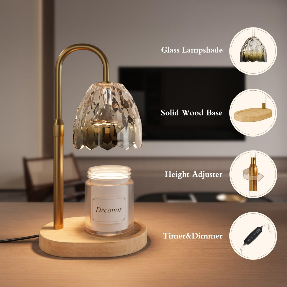 Candle Warmer Lamp with Timer Dimmable W16703