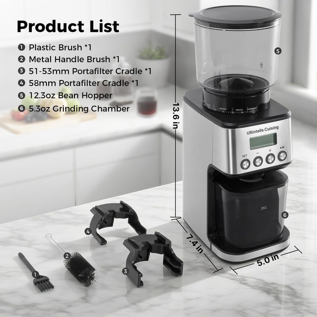Silver Conical Burr Coffee Grinder N760