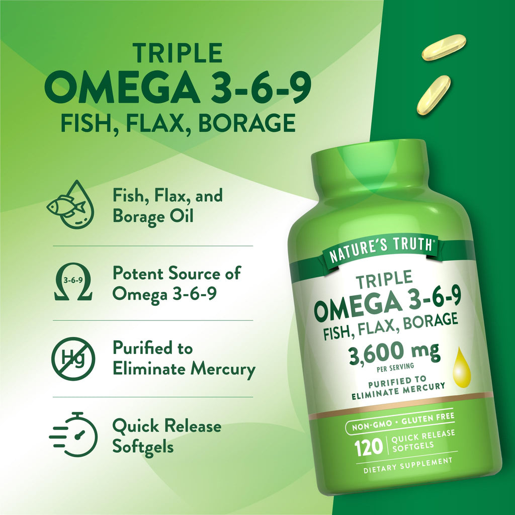 Omega 3-6-9 Softgels 3600mg 120 Count P824076
