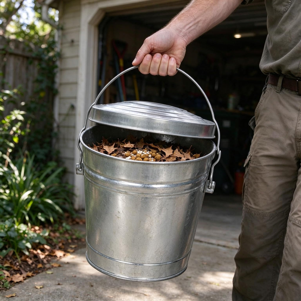 6 Gal Galvanized Steel Storage Can with Locking Lid K672124