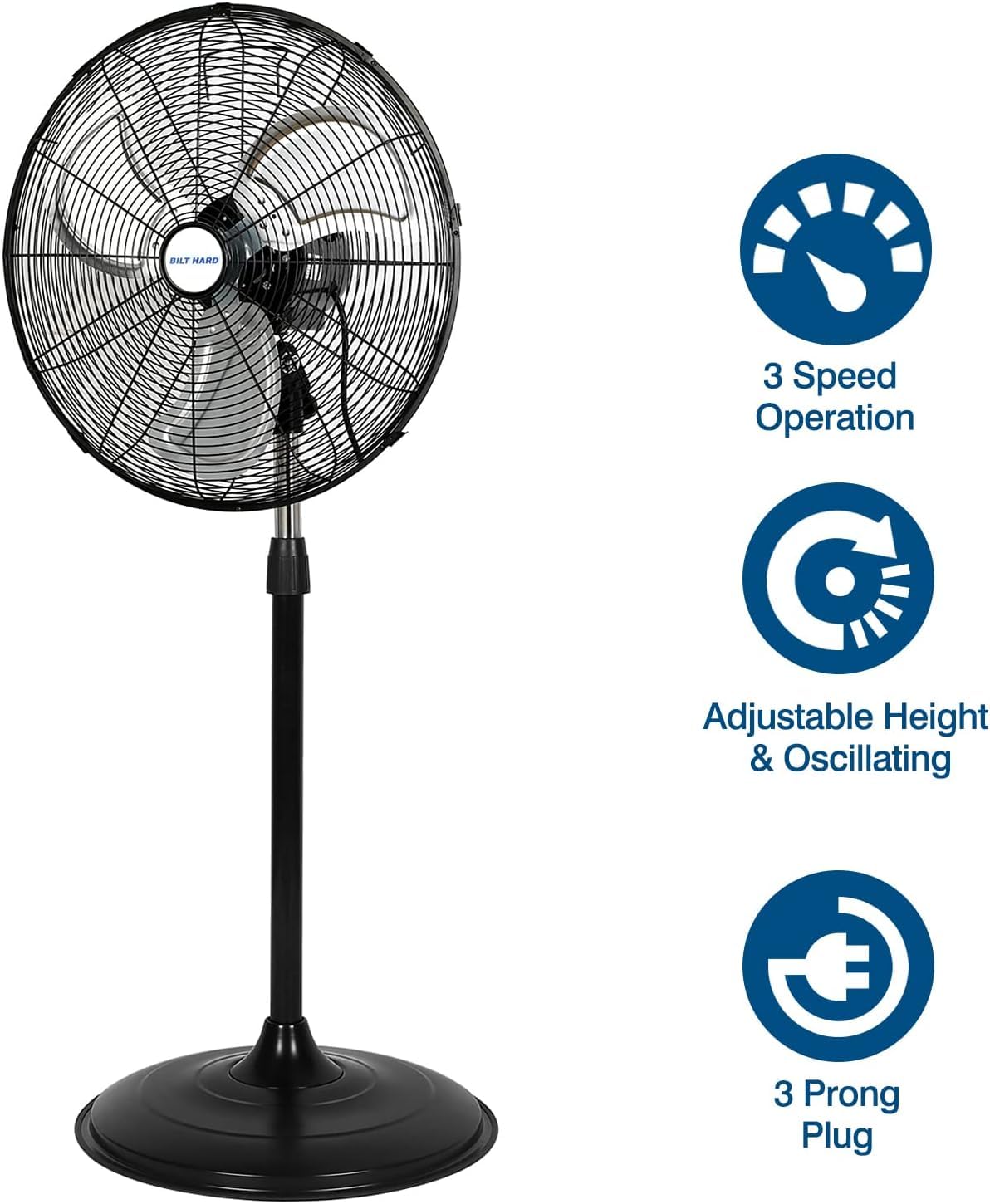 20" High Velocity 3-Speed Oscillating Pedestal Fan, 2 Pack T503