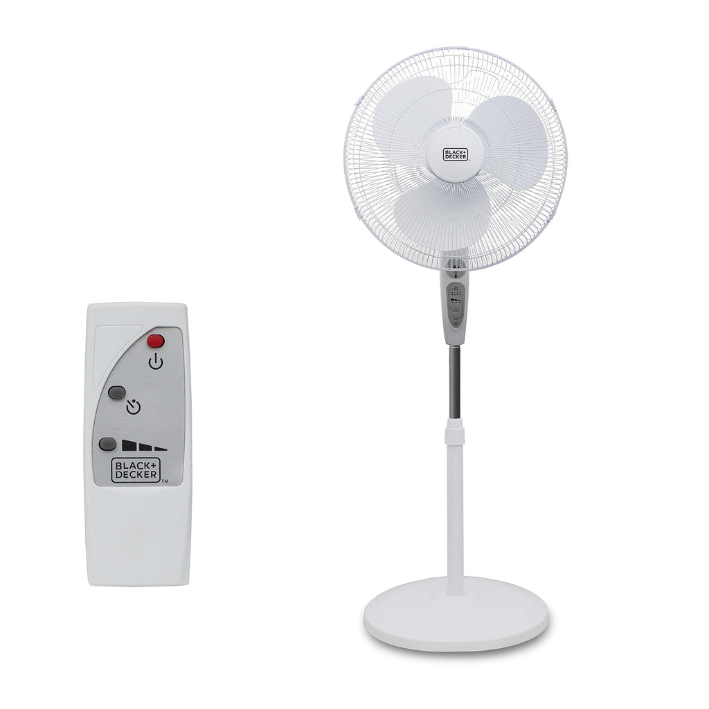 18-Inch Stand Fan with Remote and 3-Speed Settings, White O70147