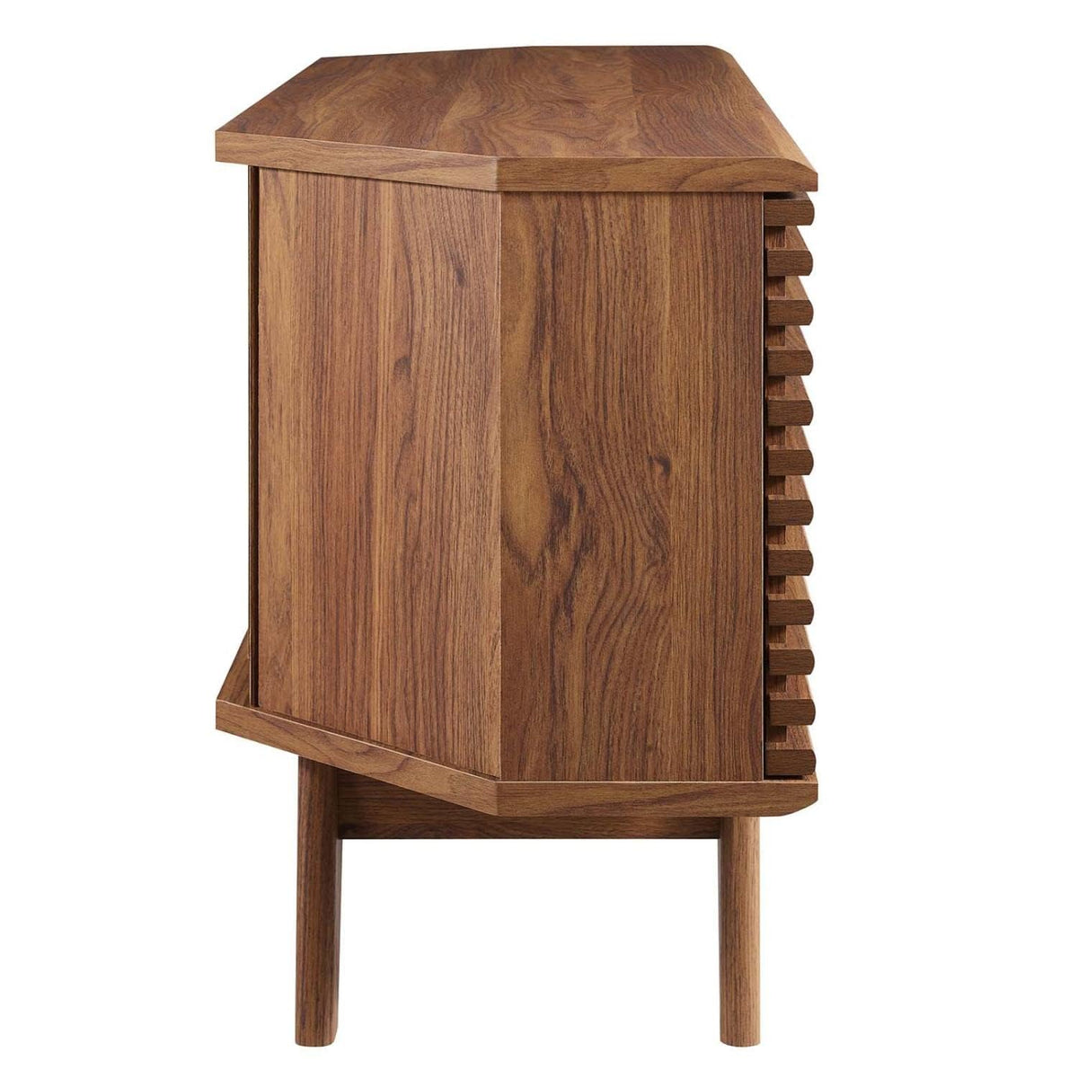 46 in Walnut Corner TV Stand with Sliding Doors P784921