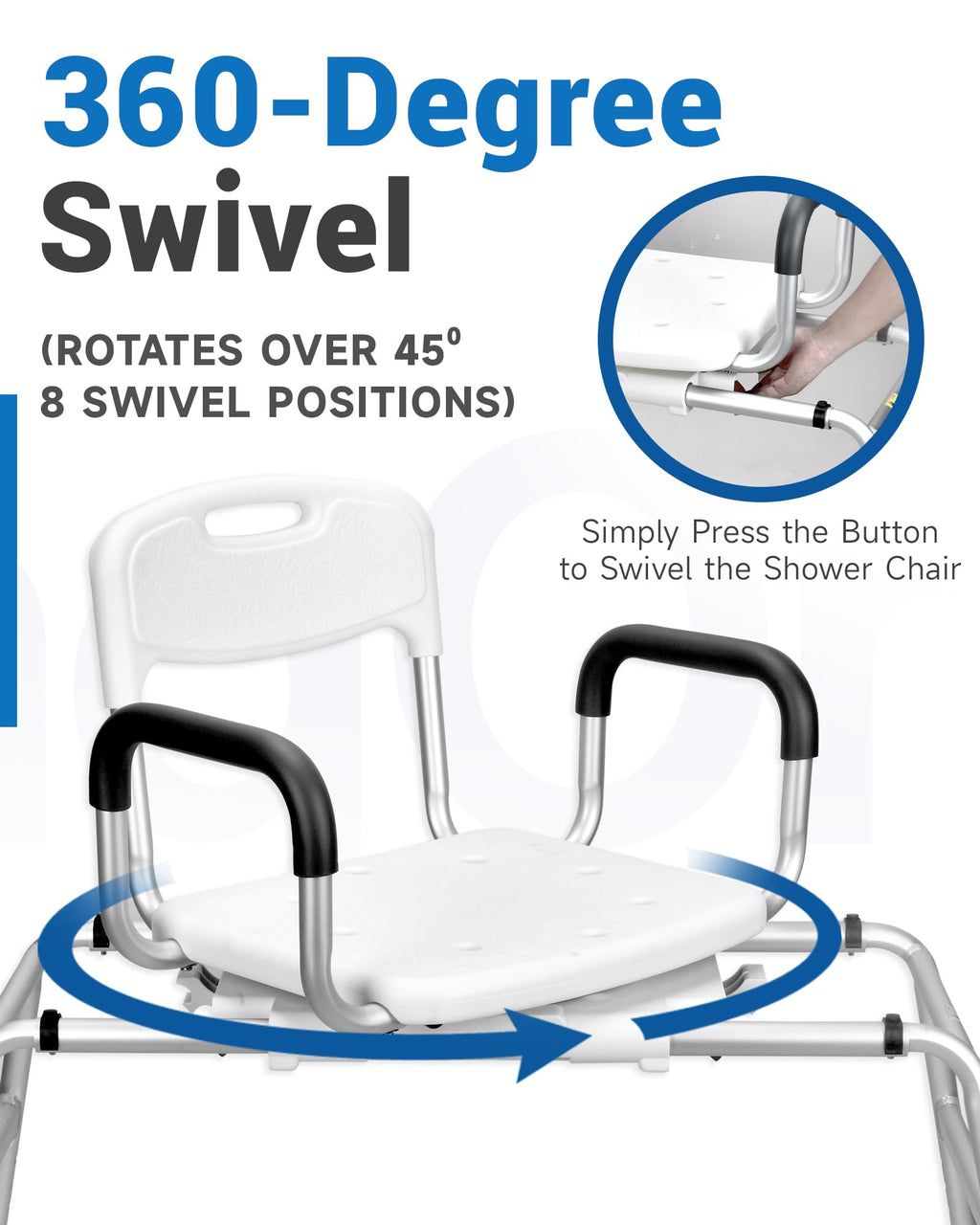 Sliding Shower Chair with 360⁰ Swivel Seat B581072