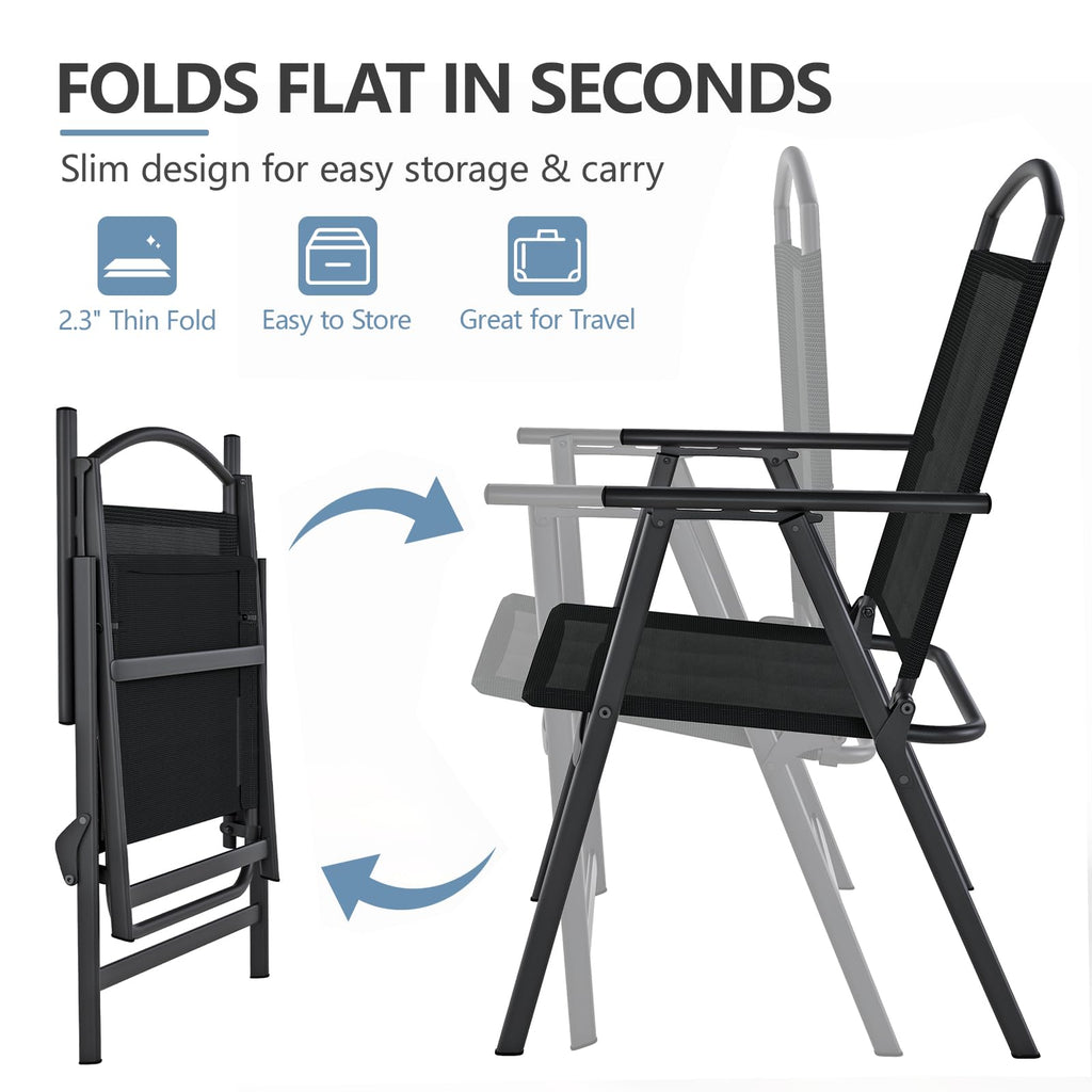 Folding Outdoor Chairs Set of 2 Black M6584