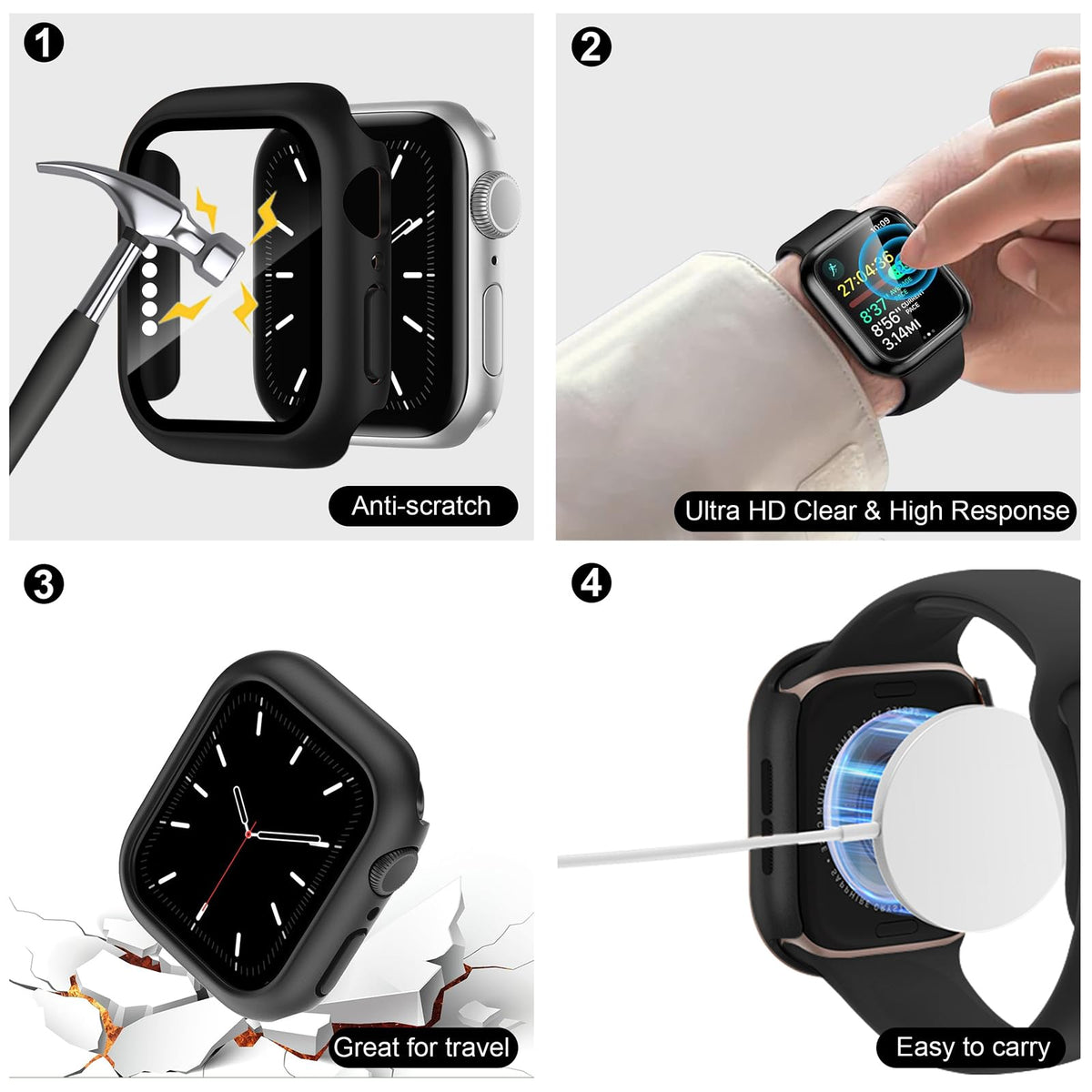 8 Pack Watch Screen Protector Silicone Band I830866
