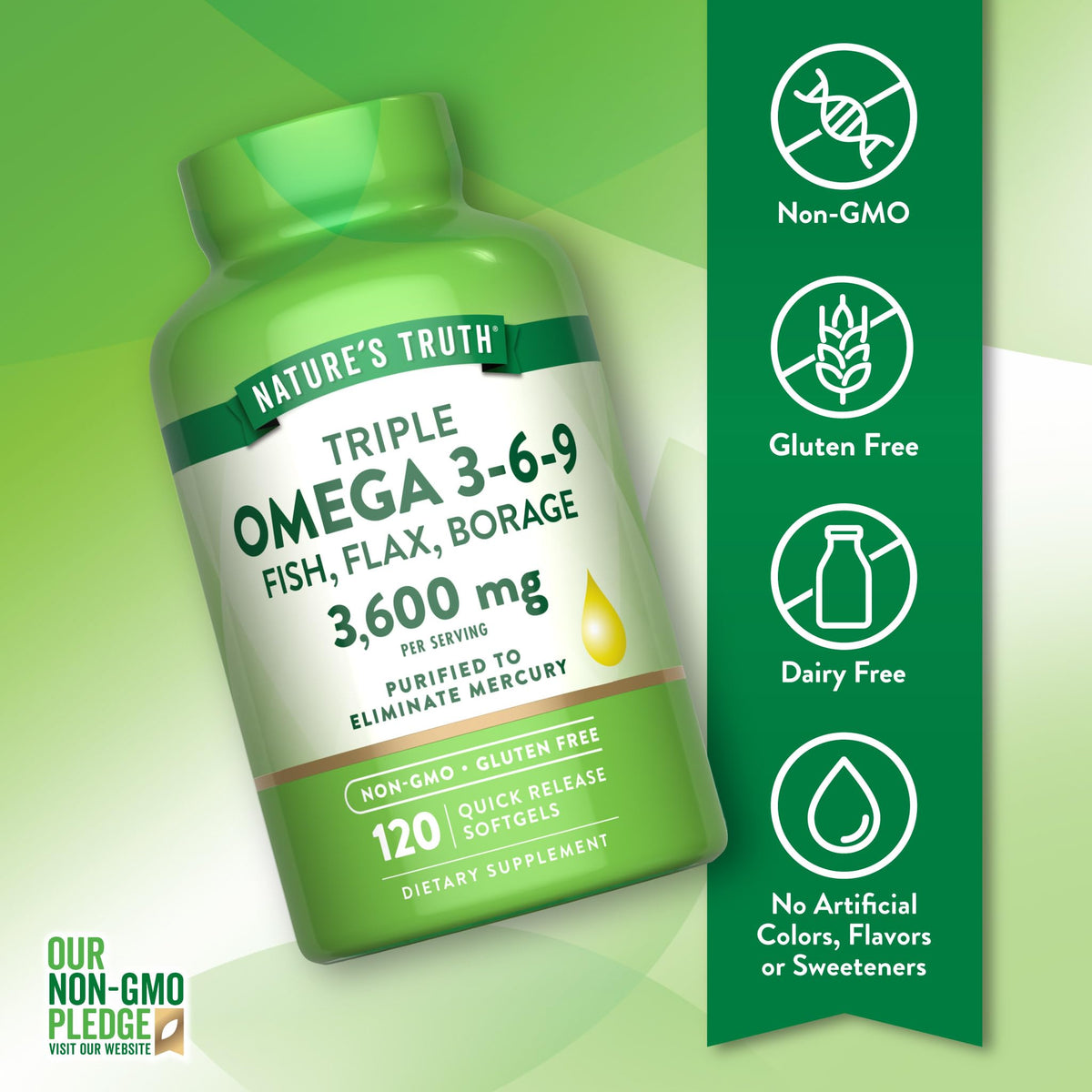 Omega 3-6-9 Softgels 3600mg 120 Count P824076