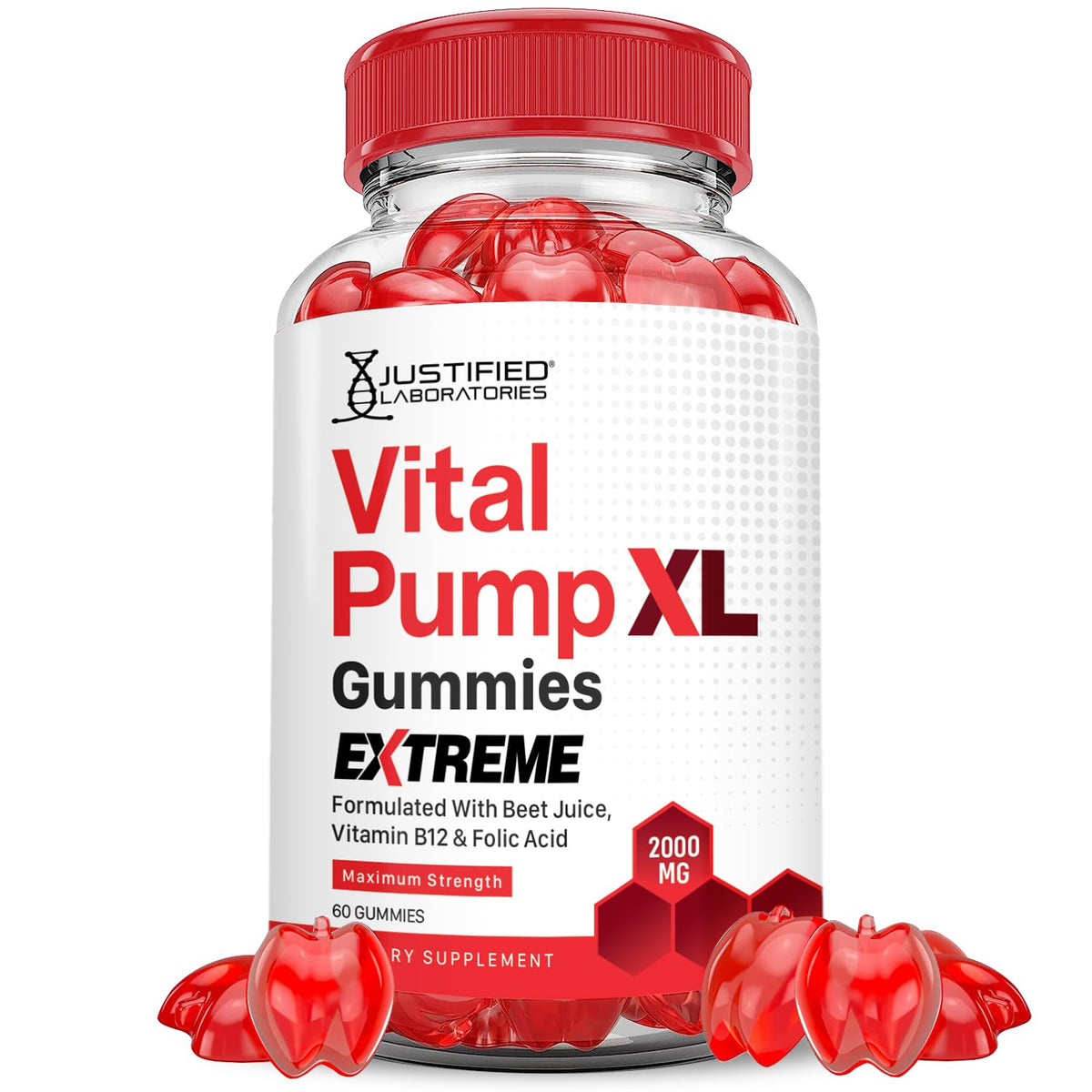 2000MG Beet Juice ACV Pomegranate B12 Vegan Non GMO Gummies D34211