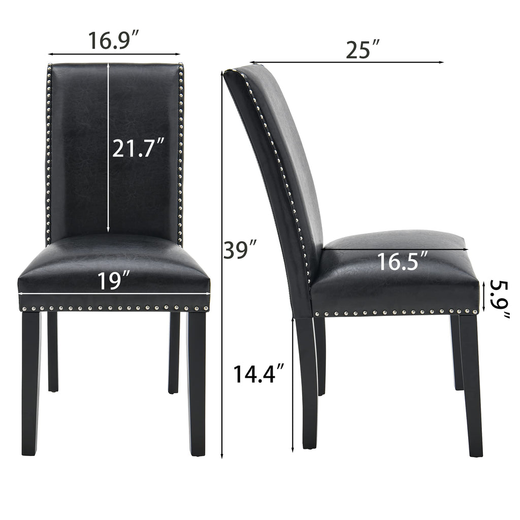 Black PU Dining Chairs Set of 2 T894092