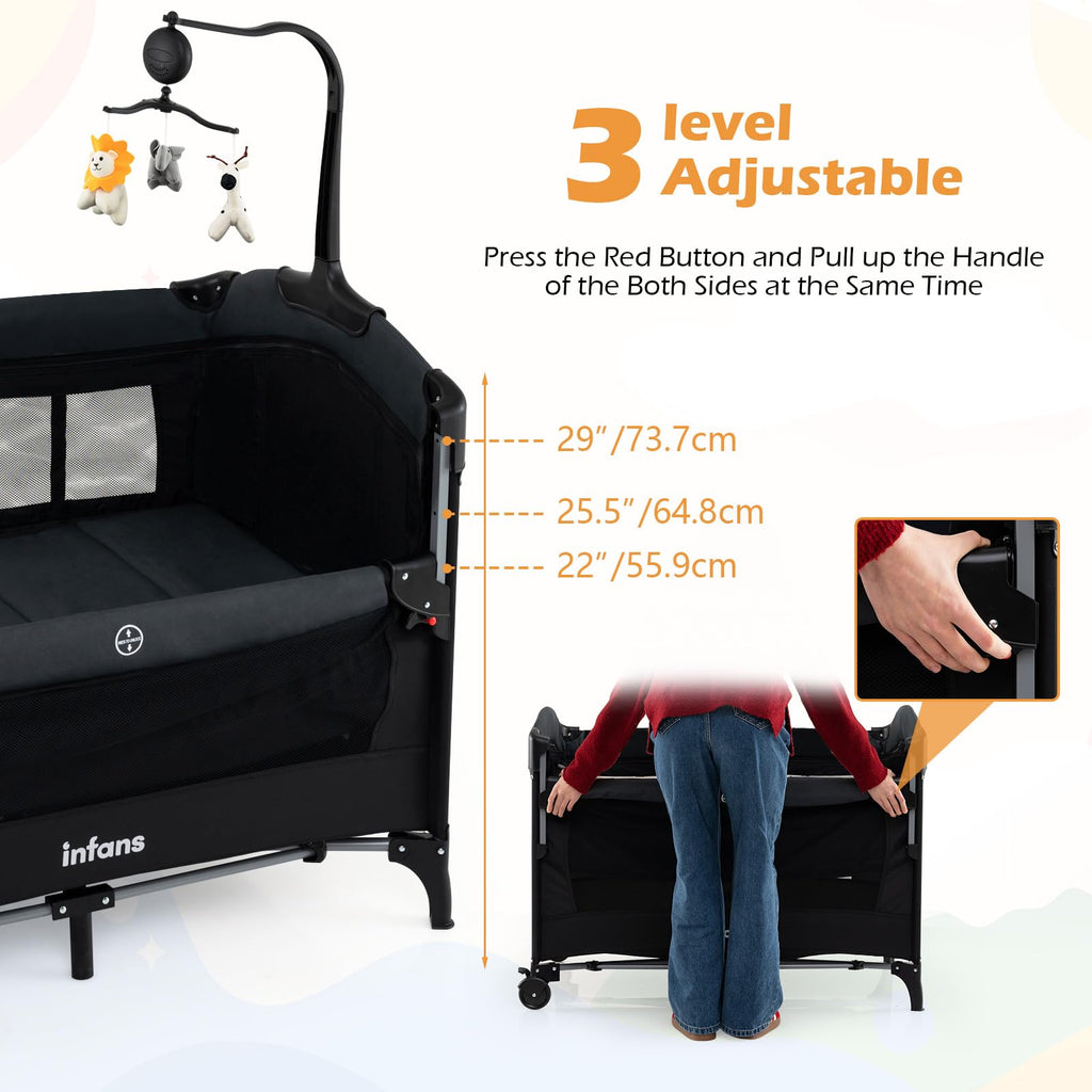 4 in 1 Baby Bassinet Bedside Crib D64090