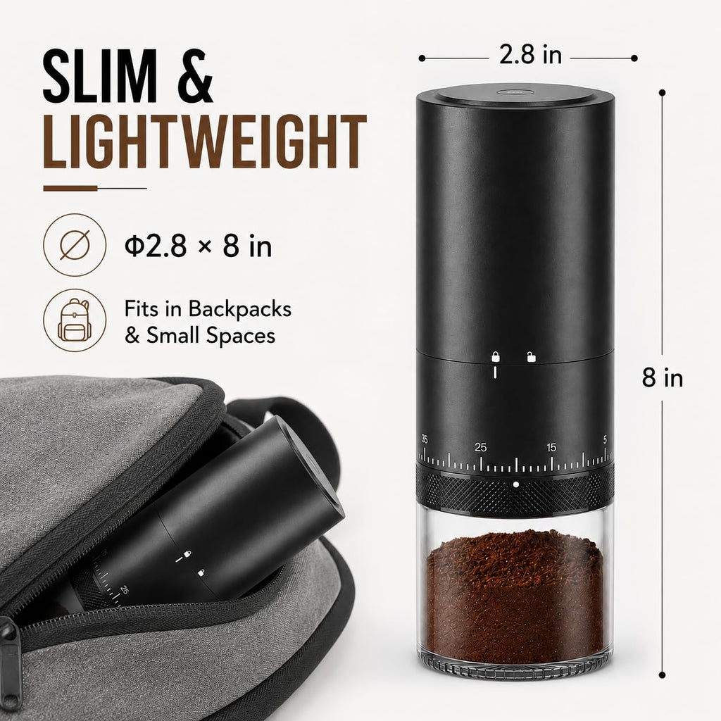 Portable Electric Burr Coffee Grinder with Ceramic Conical Burr Q8858