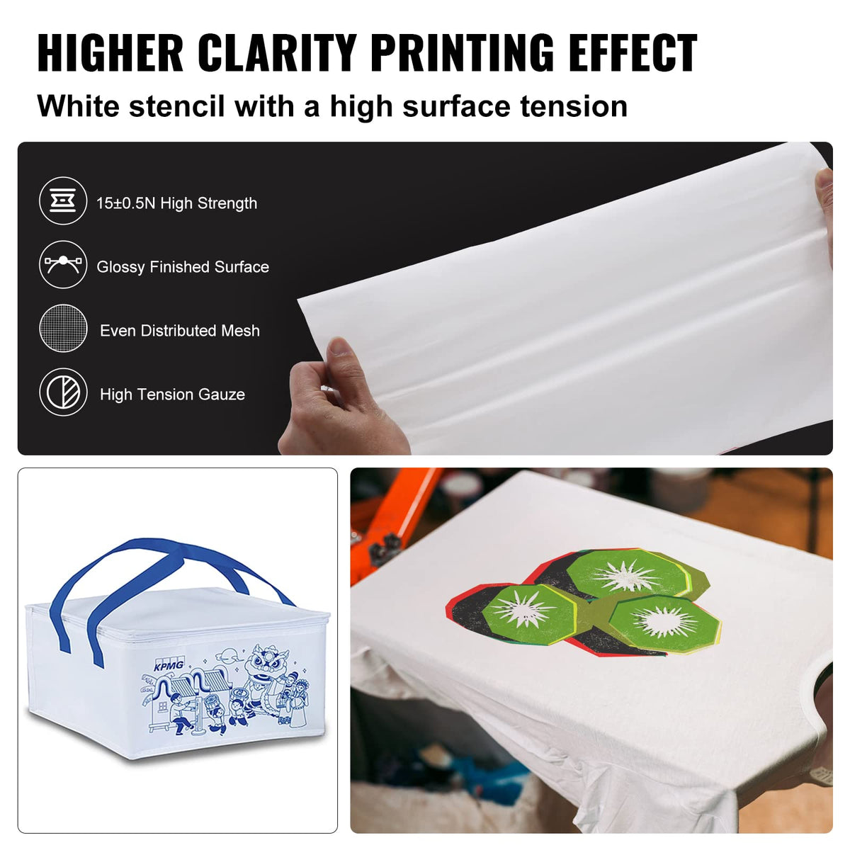 6 Pieces Aluminum Silk Screen Frame with 110 Count Nylon Mesh M550