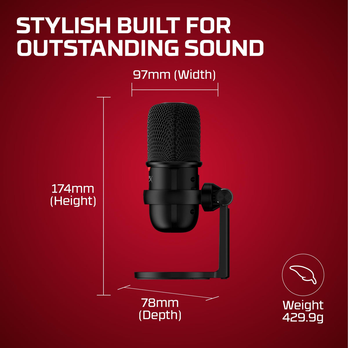 USB Condenser Gaming Microphone, Cardioid, Black C529193