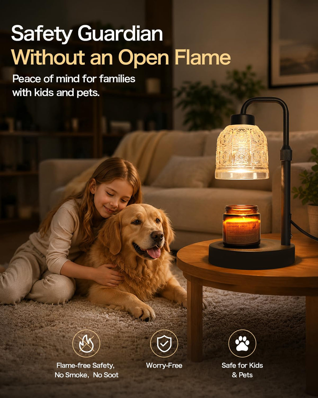 Candle Warmer Lamp with Timer, Gold H459636