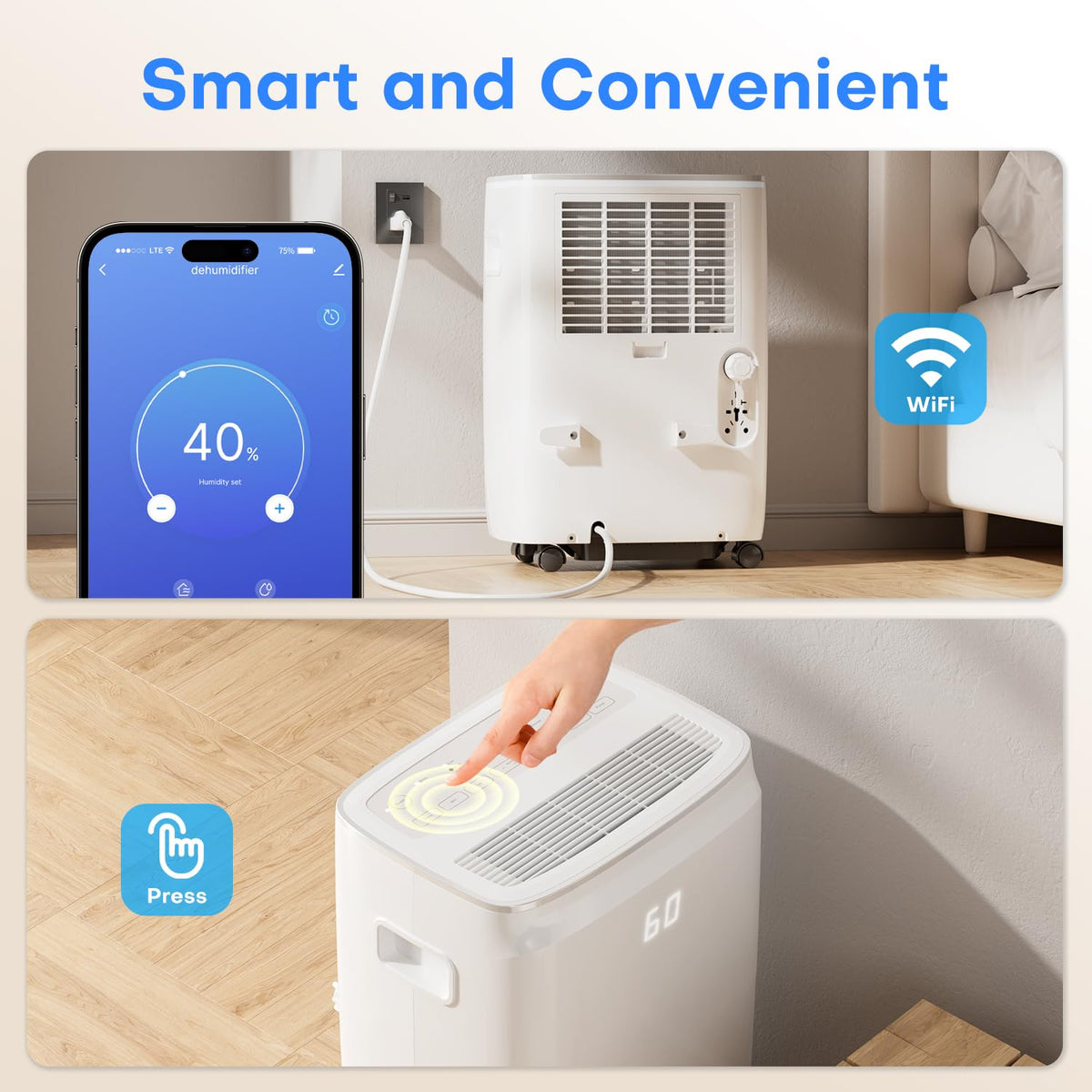 80 Pint Smart WiFi Dehumidifier V435