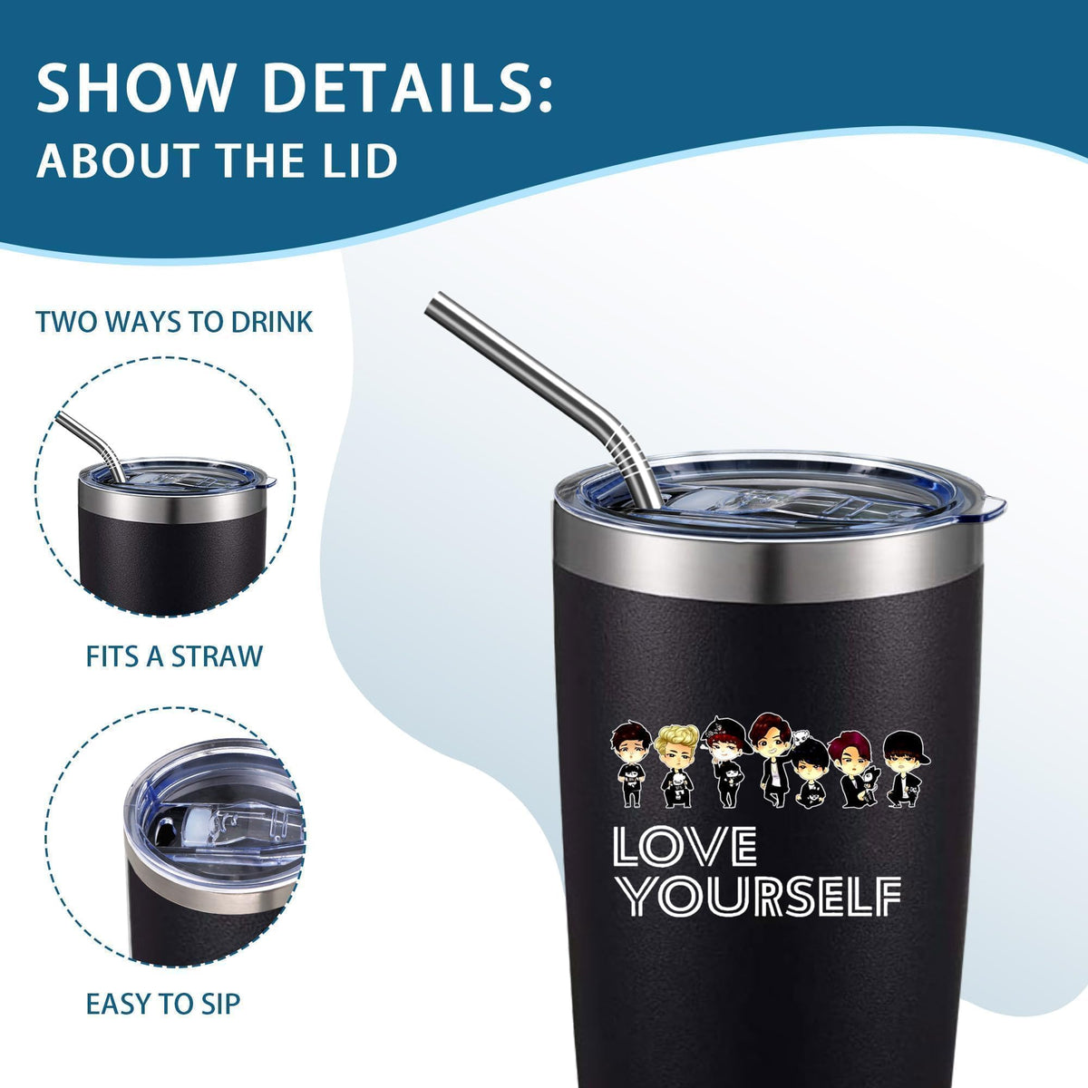 20oz Insulated Stainless Steel Tumbler with Lid L72923