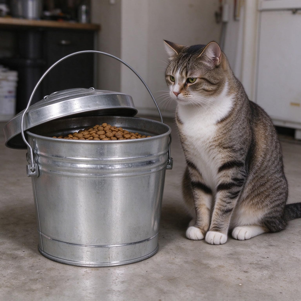 6 Gal Galvanized Steel Storage Can with Locking Lid K672124