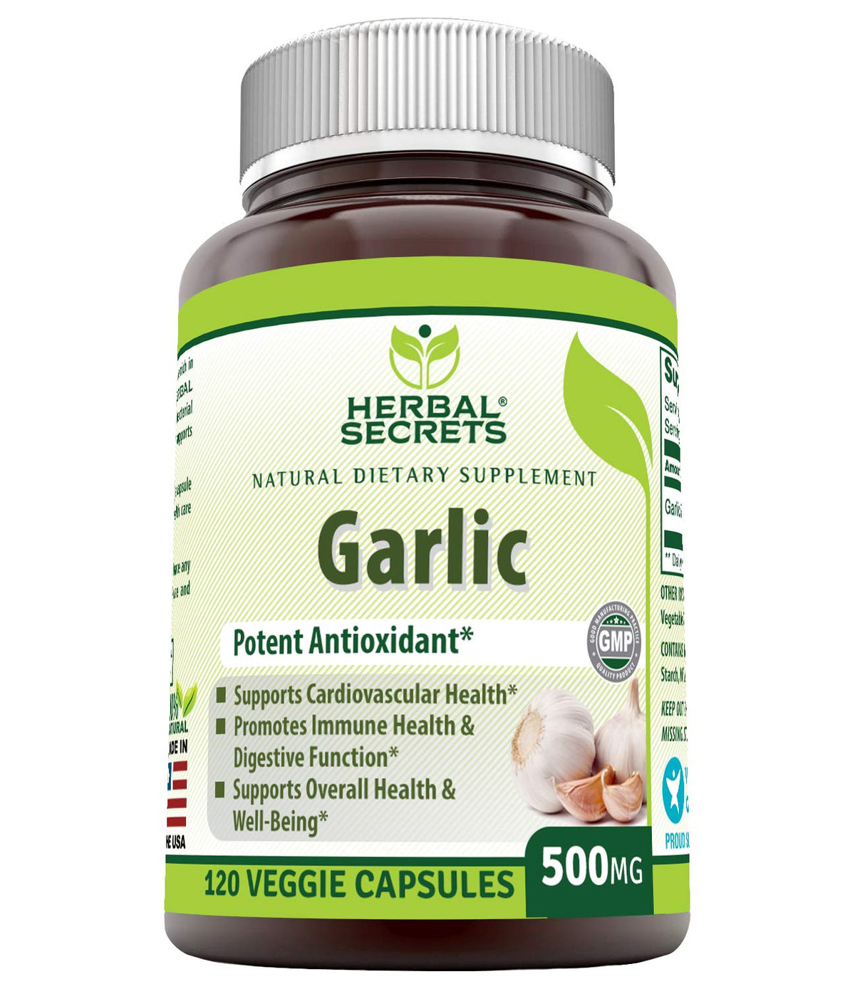 Garlic 500 mg 120 Veggie Capsules Supplement X63947