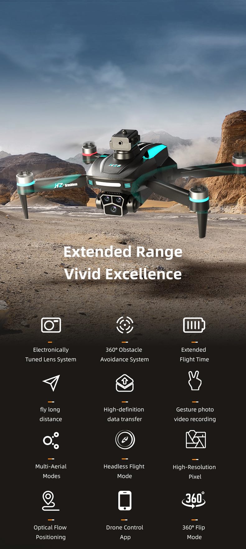 Foldable 1080P Camera Drone with 2 Batteries U46660