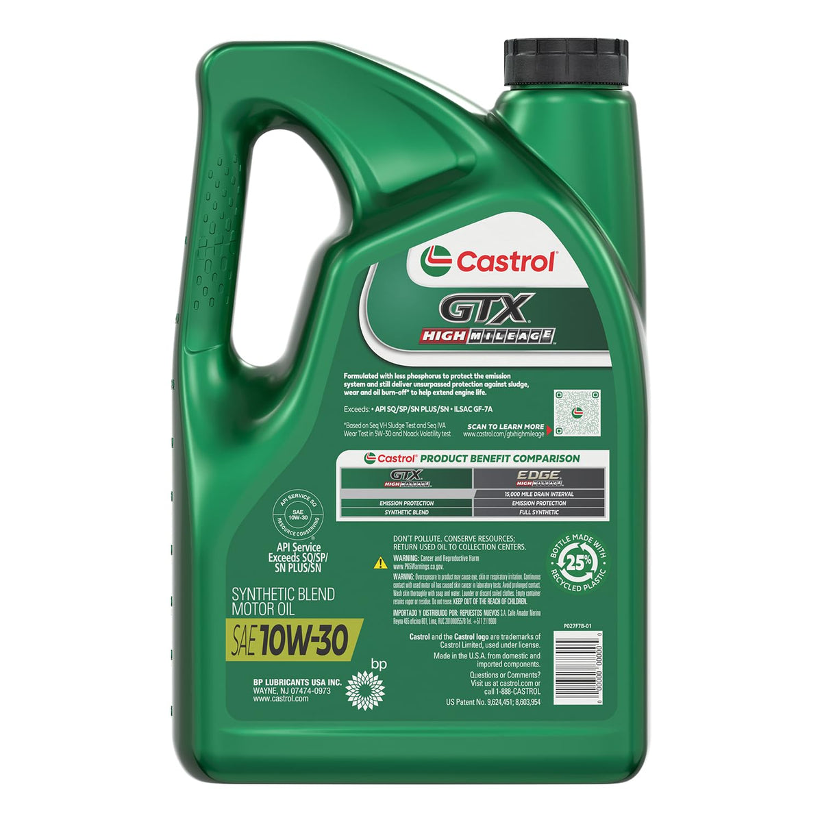 10W-30 Synthetic Blend Motor Oil, 5 Quarts C4555