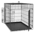 Double Door Folding Metal Wire Dog Crate with Tray F7867