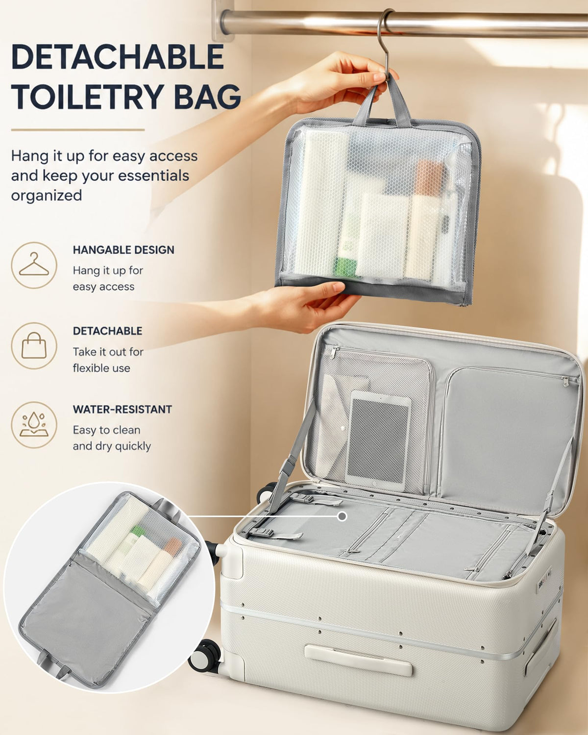 20 Inch Aluminum Frame Hard Shell Carry On Luggage with Wheels X65363