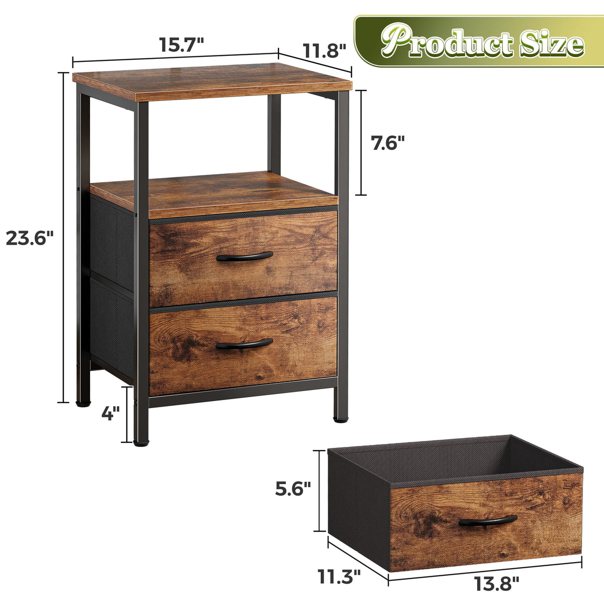 Night Stand Set of 2 with 2 Drawers U99256