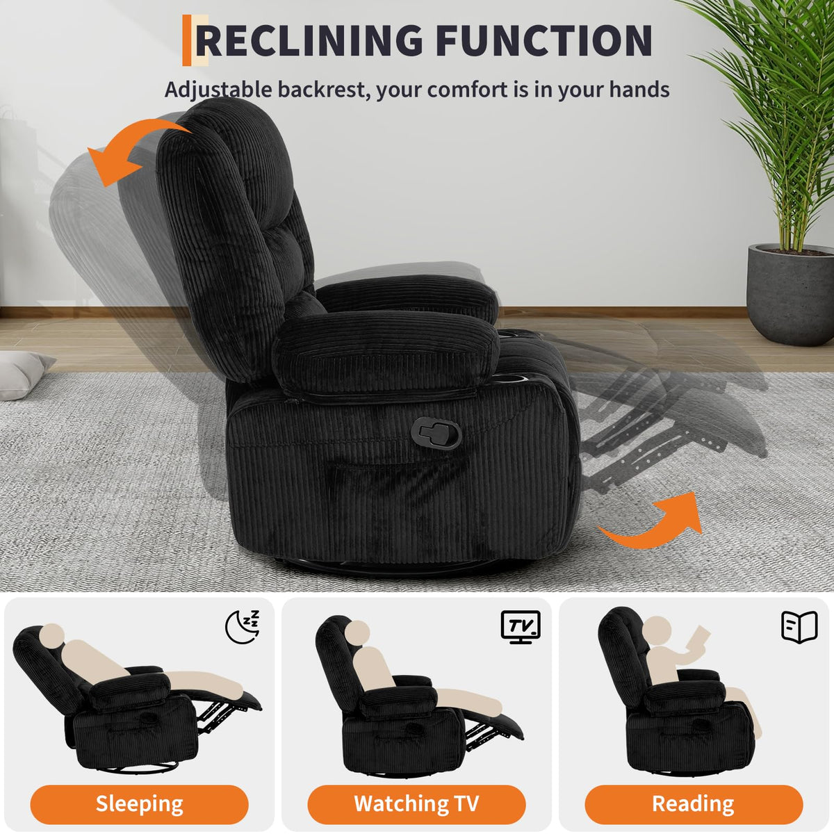 Oversized Swivel Rocker Recliner Chair M5664