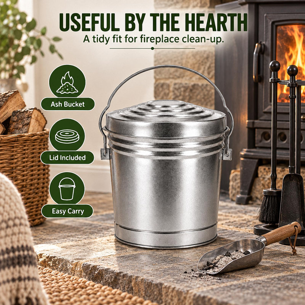 6 Gallon Silver Galvanized Steel Storage Can with Locking Lid E795212