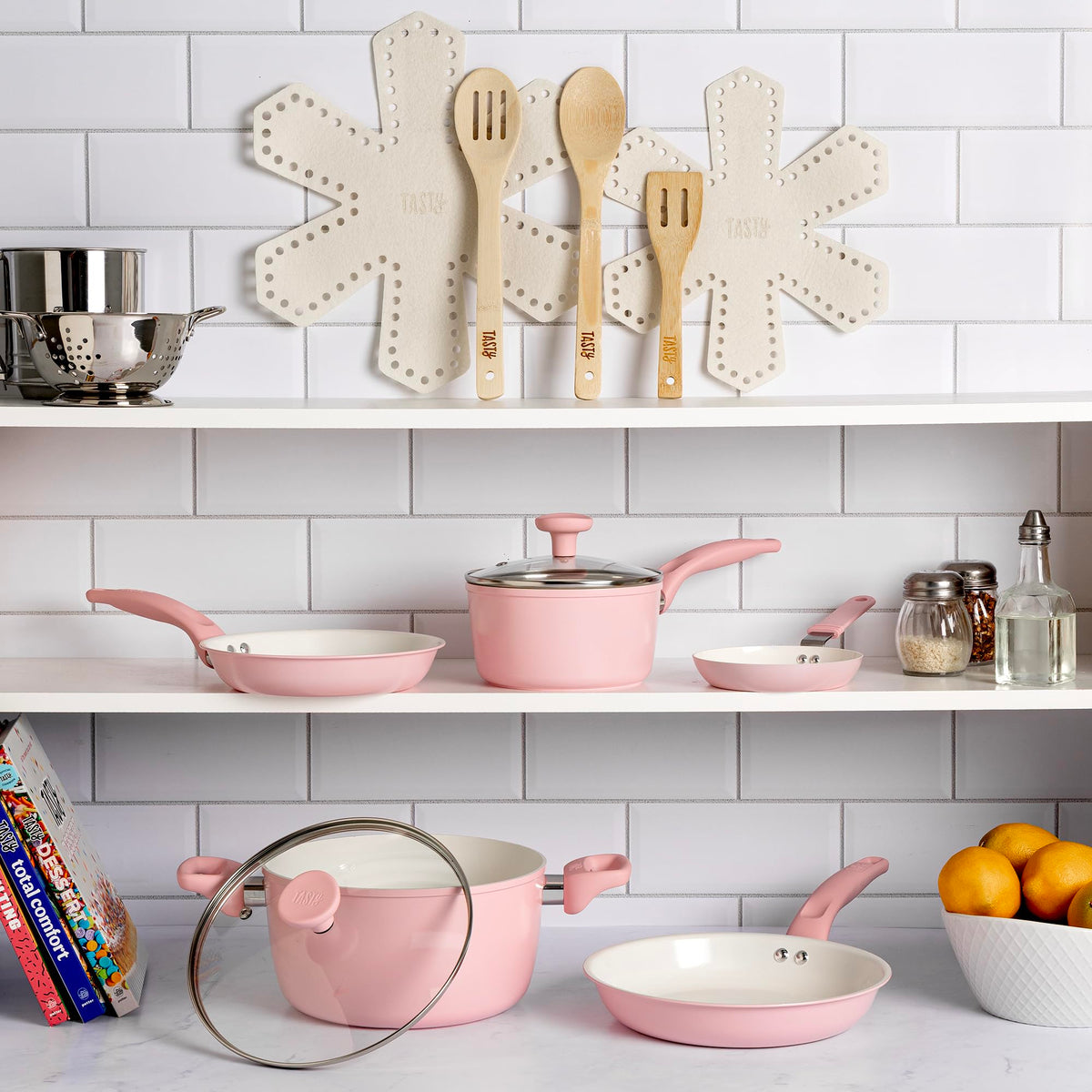 12 Piece Pink Nonstick Ceramic Cookware Set U53127