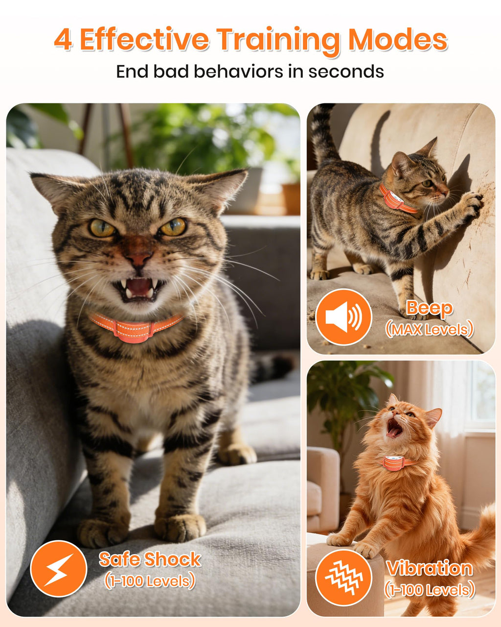 Lightweight Waterproof Cat Training Collar with Remote Z276427