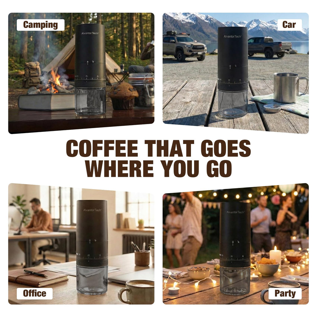 Portable Electric Burr Coffee Grinder with Ceramic Conical Burr Q8858