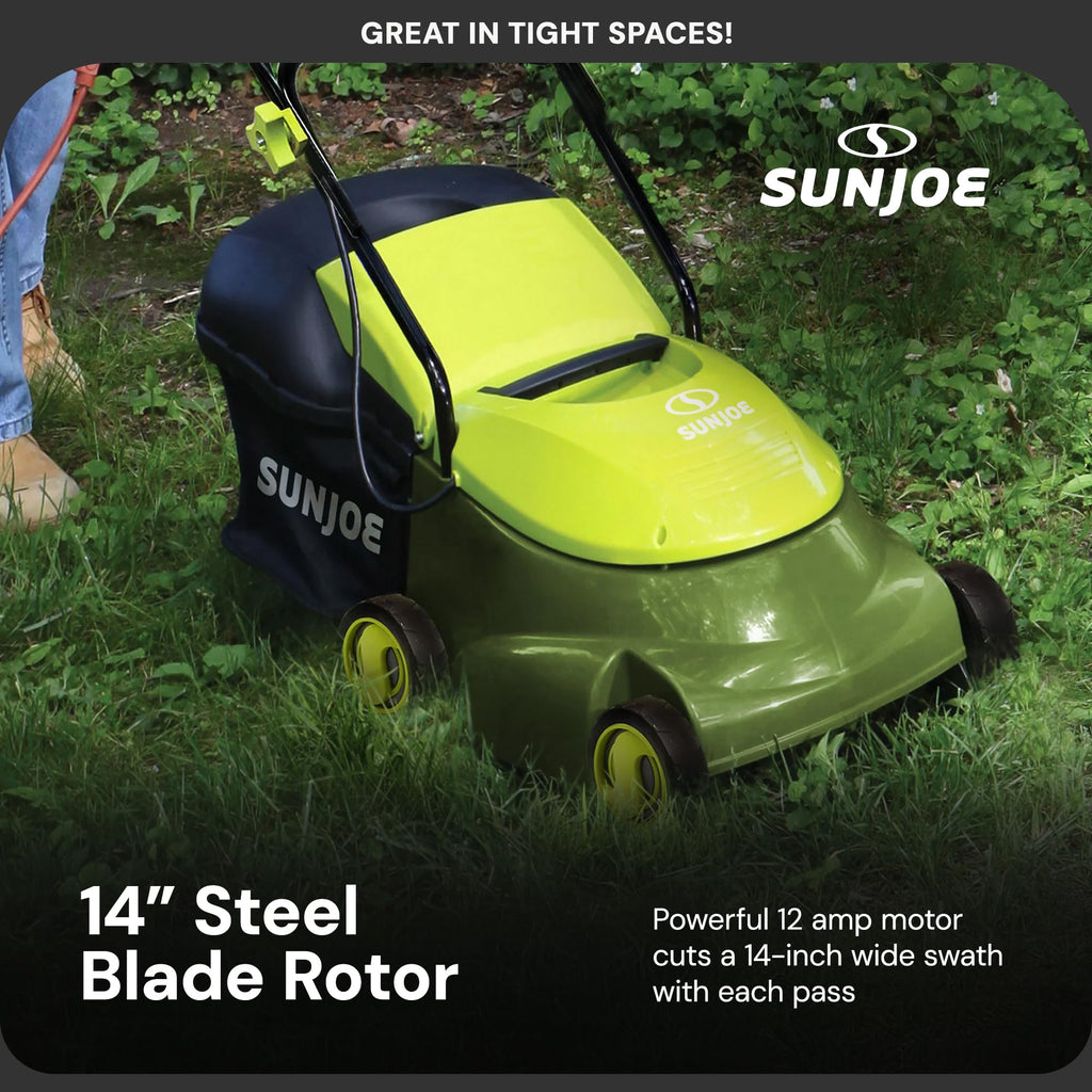 14-Inch 12-Amp Electric Lawn Mower with 10.6-Gallon Bag E523