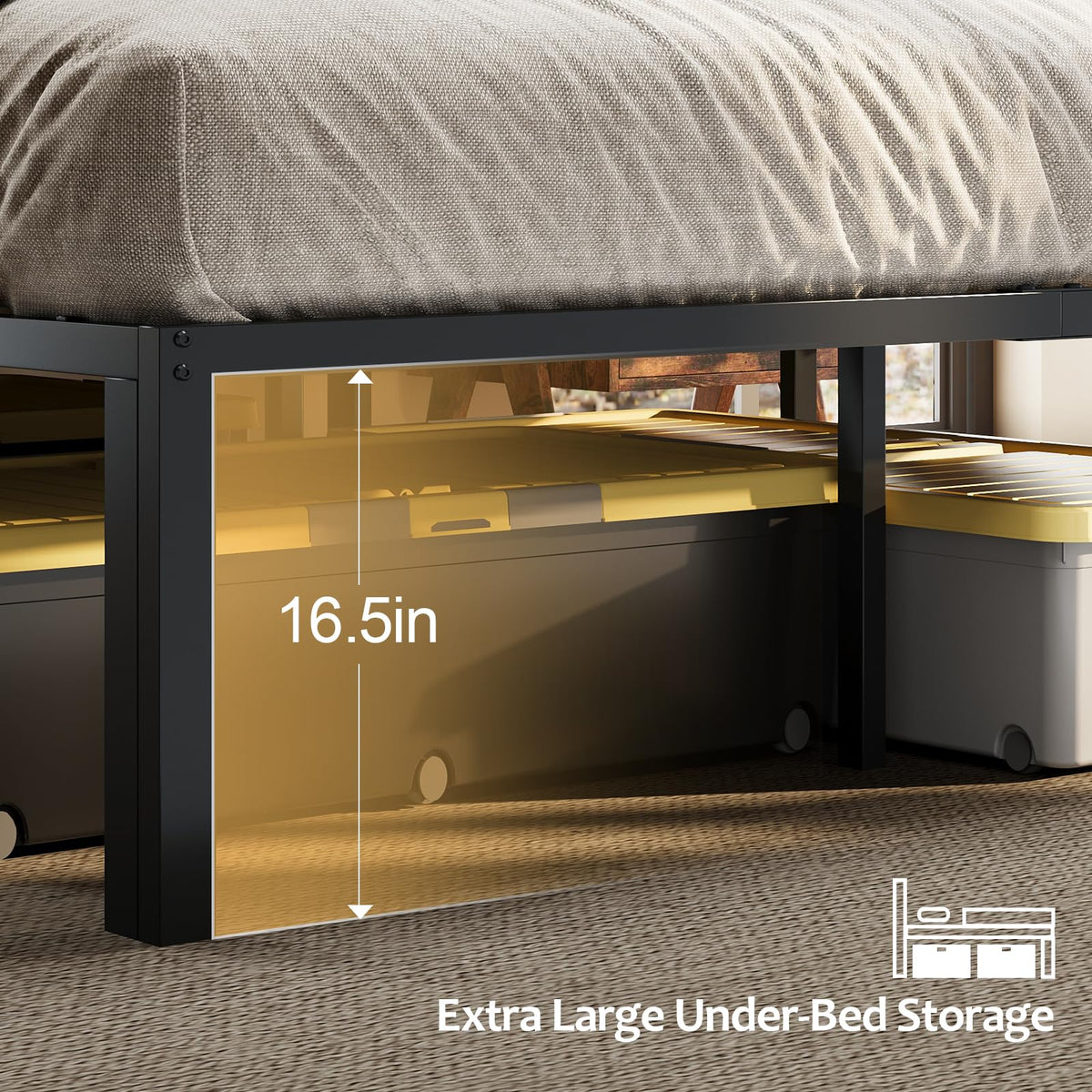 Queen Bed Frame with Upholstered Headboard C9194